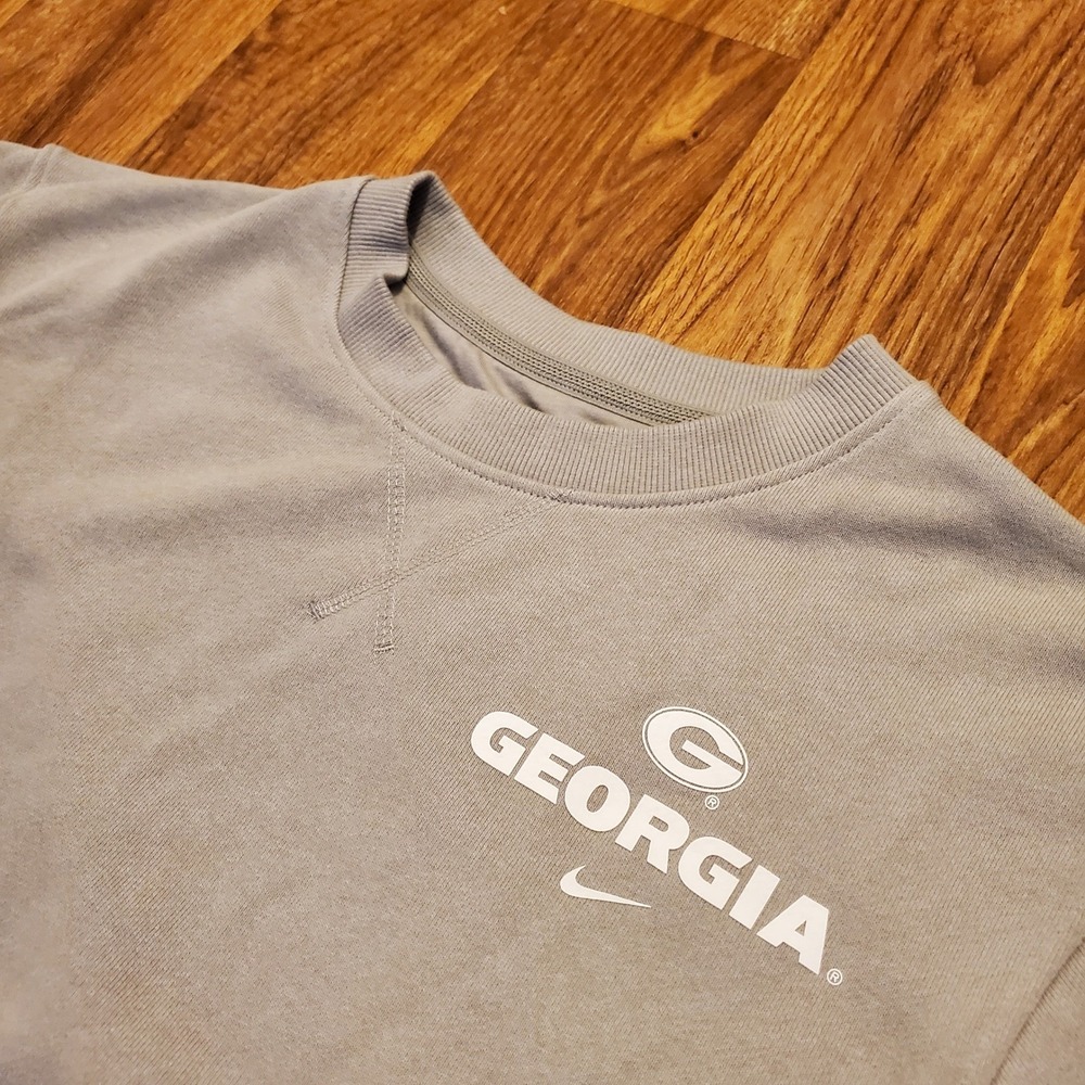 Nike Georgia Bulldogs Sweatshirt Men Small Gray‎ Official On Field Apparel New